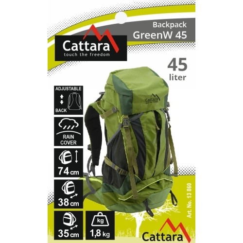Plecak turystyczny podróżny wycieczkowy Cattara GreenW 45 l