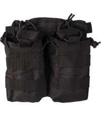 BLACK OPEN TOP MAGAZINE POUCH DOUBLE