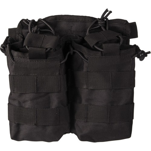 BLACK OPEN TOP MAGAZINE POUCH DOUBLE