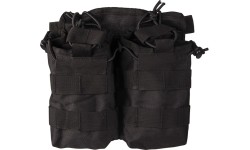 BLACK OPEN TOP MAGAZINE POUCH DOUBLE