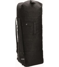 BLACK US COTTON DOUBLE STRAP DUFFLE BAG
