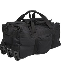 BLACK COMBAT DUFFLE BAG WITH WHEEL