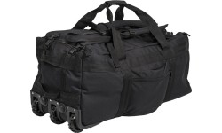 BLACK COMBAT DUFFLE BAG WITH WHEEL