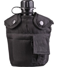 BLACK US PLASTIC CANTEEN W.CUP AND COVER