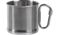 Stalowy kubek z karabińczykiem 500 ml