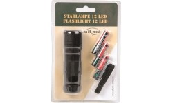 Czarna latarka 12 LED (3AAA)