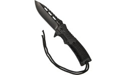 CZARNY JEDNORĘCZNY NÓŻ PARACORD Z PODPAŁKĄ