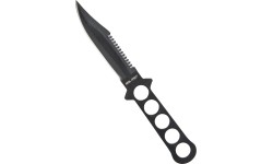 BLACK STAINLESS DIVING KNIFE W. PLASTIC