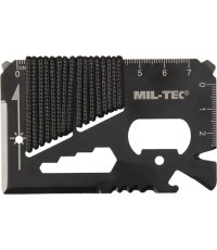 BLACK SURVIVAL TOOL CARD PARACORD WITH CASE