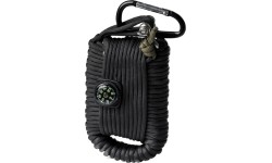 Czarny zestaw survivalowy z linką paracord, duży