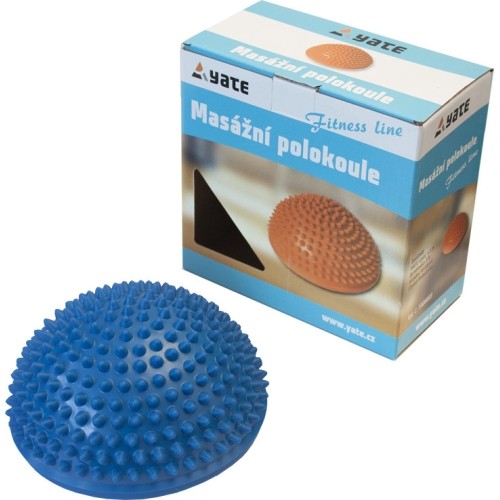 Piłka do masażu Yate Spiky Half Ball, 16 cm – niebieska