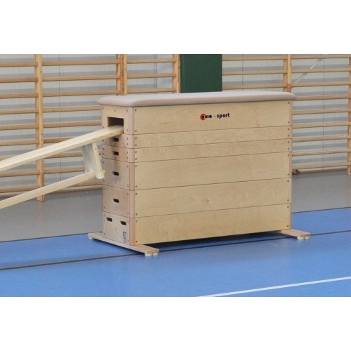 Skrzynia gimnastyczna Coma-Sport GS-293, 6-częściowa – system transportowy, naturalna skóra