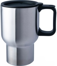 Kubek turystyczny podróżny ze stali nierdzewnej BasicNature Auto - 0,45 l