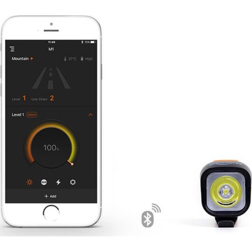 Priekinis žibintas MagicShine MJ 900B // Bluetooth, 1000 Lm (juodas)