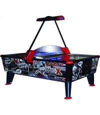 Airhockey Comix, czarno-niebiesko-czerwony, do użytku komercyjnego, 238x128x81 cm, nie zawiera weryfikatora monet