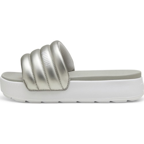 Klapki damskie Puma Karmen Slide Puffy White Silver 395399 03