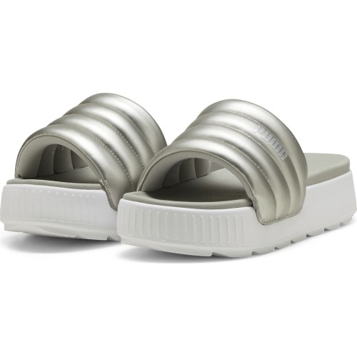 Klapki damskie Puma Karmen Slide Puffy White Silver 395399 03