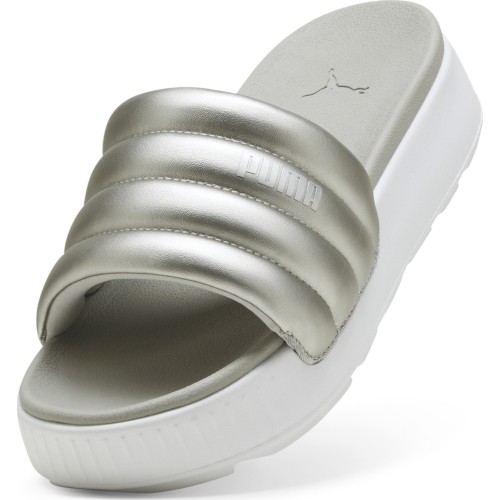 Klapki damskie Puma Karmen Slide Puffy White Silver 395399 03