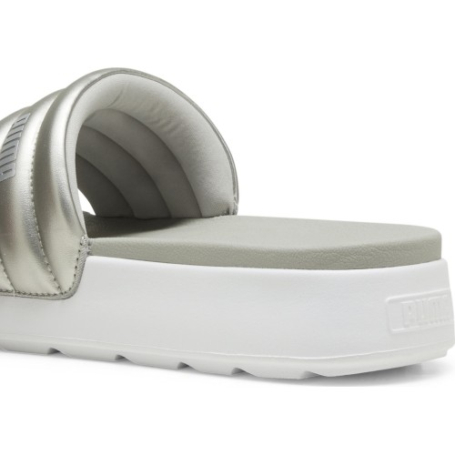 Klapki damskie Puma Karmen Slide Puffy White Silver 395399 03
