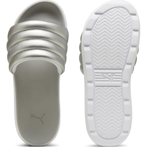 Klapki damskie Puma Karmen Slide Puffy White Silver 395399 03