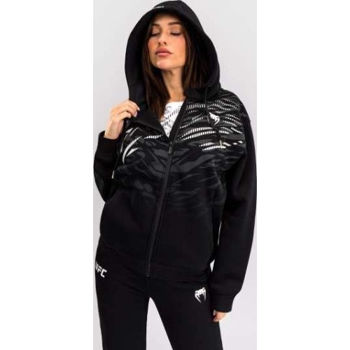 Damska replika bluzy z zamkiem błyskawicznym UFC Fusion by Venum - czarna