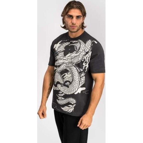 Koszulka męska Venum Dragon's Flight - Szary węgiel/kremowa biel