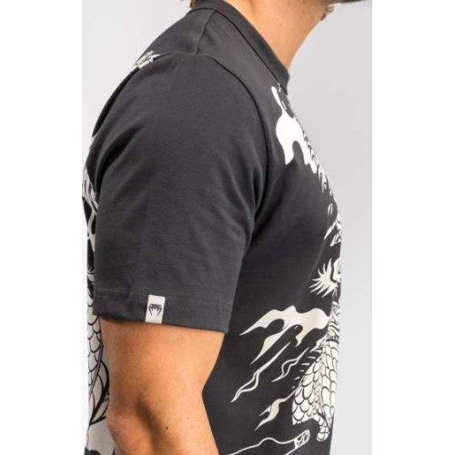 Koszulka męska Venum Dragon's Flight - Szary węgiel/kremowa biel