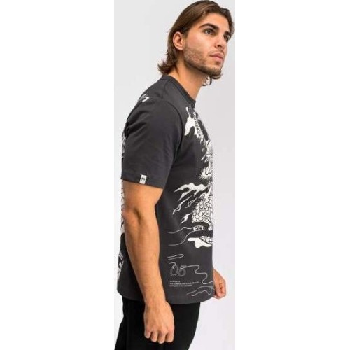 Koszulka męska Venum Dragon's Flight - Szary węgiel/kremowa biel