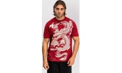 Koszulka męska Venum Dragon's Flight - wiśniowa czerwień/kremowa biel