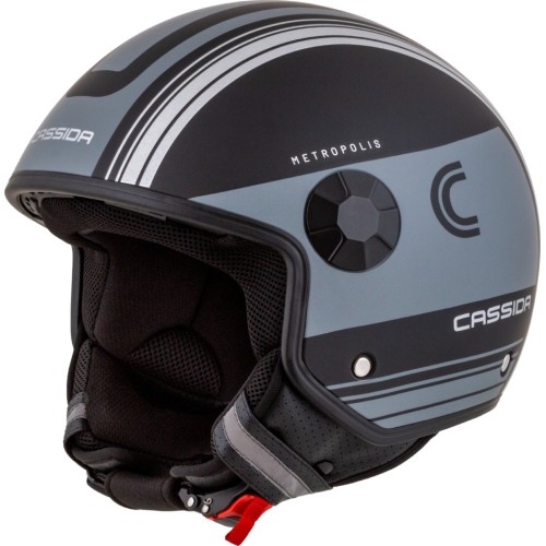 Kask motocyklowy Cassida Handy Metropolis Vision matowy czarny/szary/szary odblaskowy