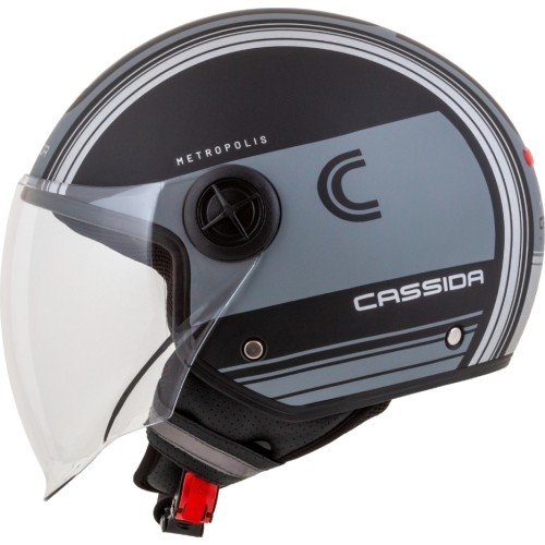 Kask motocyklowy Cassida Handy Metropolis Vision matowy czarny/szary/szary odblaskowy