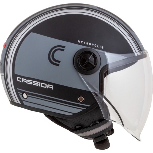 Kask motocyklowy Cassida Handy Metropolis Vision matowy czarny/szary/szary odblaskowy