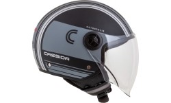 Kask motocyklowy Cassida Handy Metropolis Vision matowy czarny/szary/szary odblaskowy
