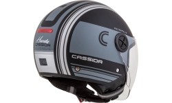 Kask motocyklowy Cassida Handy Metropolis Vision matowy czarny/szary/szary odblaskowy