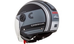 Kask motocyklowy Cassida Handy Metropolis Vision matowy czarny/szary/szary odblaskowy