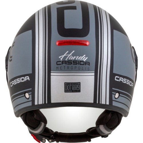 Kask motocyklowy Cassida Handy Metropolis Vision matowy czarny/szary/szary odblaskowy