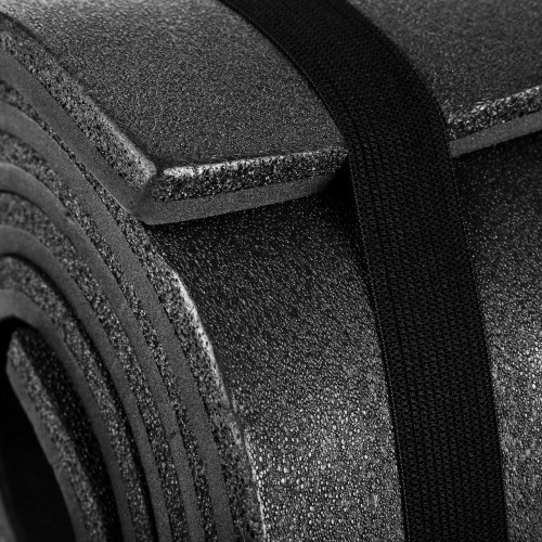 Dwuwarstwowa poduszka do spania 180x50x1 cm o zwiększonej odporności mechanicznej czarna Spokey CAMPINOS