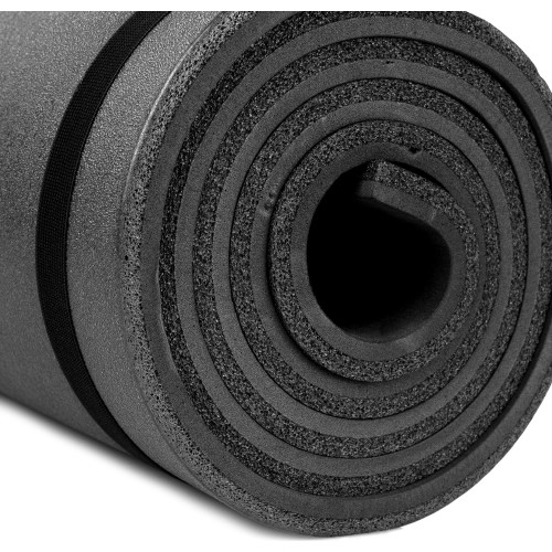 Dwuwarstwowa poduszka do spania 180x50x1 cm o zwiększonej odporności mechanicznej czarna Spokey CAMPINOS