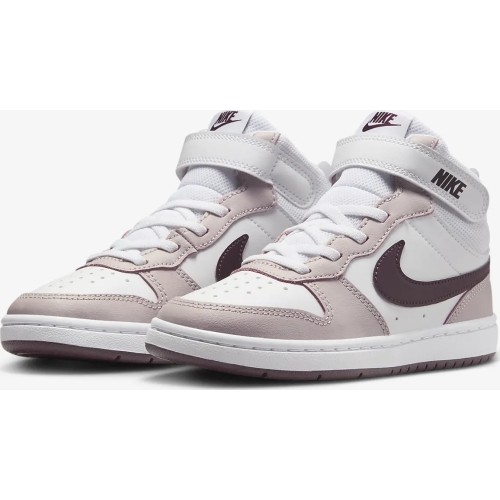 Buty dziecięce Nike Court Borough Mid 2 White Violet CD7783 118