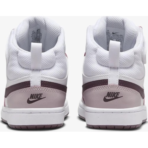 Buty dziecięce Nike Court Borough Mid 2 White Violet CD7783 118
