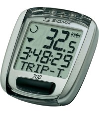 Licznik rowerowy SIGMA 700, 8 funkcji (srebrny)