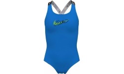 Strój kąpielowy dla dziewcząt Nike G Lgo Tape Crossback, niebieski NESSE726 458