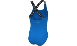 Strój kąpielowy dla dziewcząt Nike G Lgo Tape Crossback, niebieski NESSE726 458
