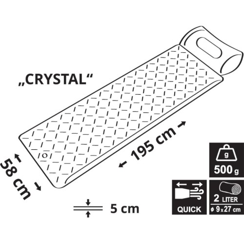 CRYSTAL 195x58x5cm szary