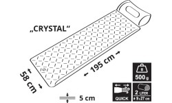CRYSTAL 195x58x5cm szary