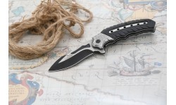 Nóż składany COBRA 20 cm z blokadą bezpieczeństwa, srebrno-czarny