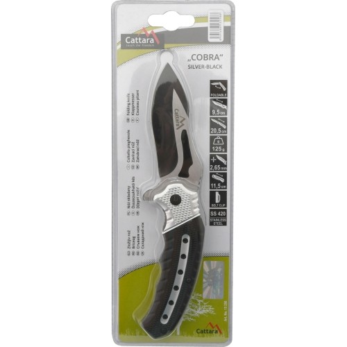 Nóż zamykający COBRA 20cm z blokadą bezpieczeństwa srebrno-czarny
