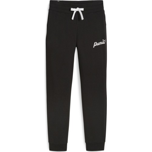 Damskie spodnie dresowe Puma ESS+ Script Pants czarne 679350 01