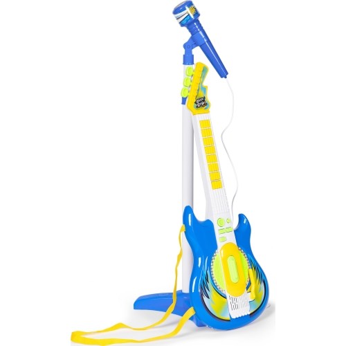 Zestaw gitara elektryczna mikrofon statyw dla dzieci mp3 - niebieska