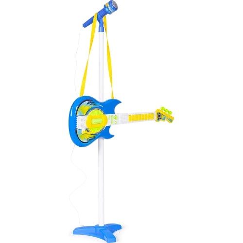 Zestaw gitara elektryczna mikrofon statyw dla dzieci mp3 - niebieska